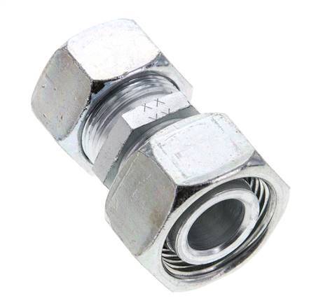 18L & 22L Zink plated Steel Straight Cutting Fitting with Swivel 160 bar ISO 8434-1