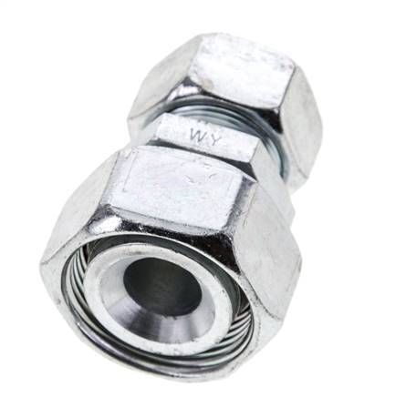 18L & 28L Zink plated Steel Straight Cutting Fitting with Swivel 160 bar ISO 8434-1