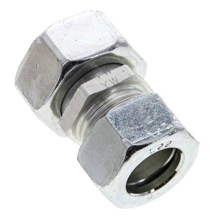 22L & 28L Zink plated Steel Straight Cutting Fitting with Swivel 160 bar ISO 8434-1