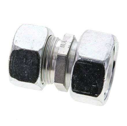 22L & 28L Zink plated Steel Straight Cutting Fitting with Swivel 160 bar ISO 8434-1