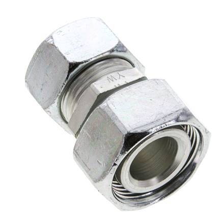 22L & 28L Zink plated Steel Straight Cutting Fitting with Swivel 160 bar ISO 8434-1