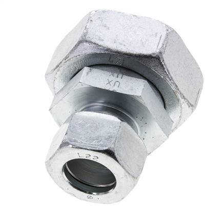 22L & 42L Zink plated Steel Straight Cutting Fitting with Swivel 160 bar ISO 8434-1