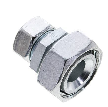 28L & 42L Zink plated Steel Straight Cutting Fitting with Swivel 160 bar ISO 8434-1