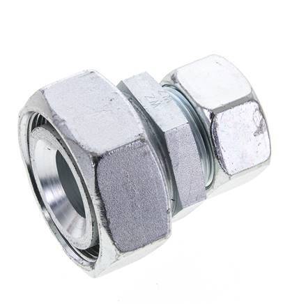 28L & 42L Zink plated Steel Straight Cutting Fitting with Swivel 160 bar ISO 8434-1