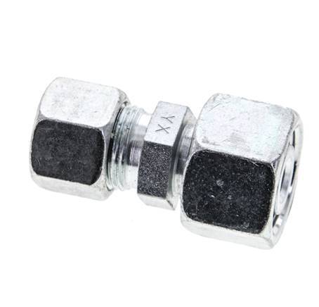 12S & 16S Zink plated Steel Straight Cutting Fitting with Swivel 400 bar ISO 8434-1