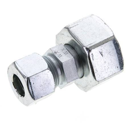 16S & 25S Zink plated Steel Straight Cutting Fitting with Swivel 400 bar ISO 8434-1