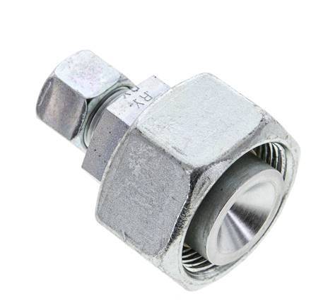 12S & 30S Zink plated Steel Straight Cutting Fitting with Swivel 400 bar ISO 8434-1