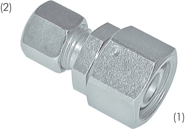 8L & 10L Zink plated Steel Straight Cutting Fitting with Swivel 315 bar NBR O-ring Sealing Cone ISO 8434-1 [2 Pieces]