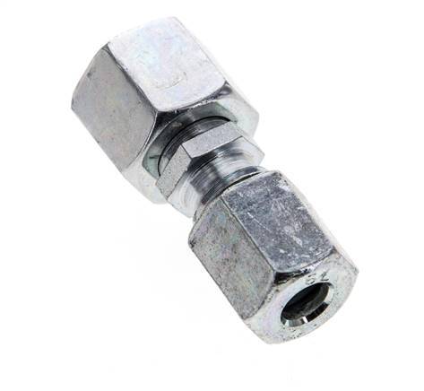 6L & 8L Zink plated Steel Straight Cutting Fitting with Swivel 315 bar NBR O-ring Sealing Cone ISO 8434-1 [2 Pieces]