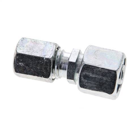 6L & 8L Zink plated Steel Straight Cutting Fitting with Swivel 315 bar NBR O-ring Sealing Cone ISO 8434-1 [2 Pieces]