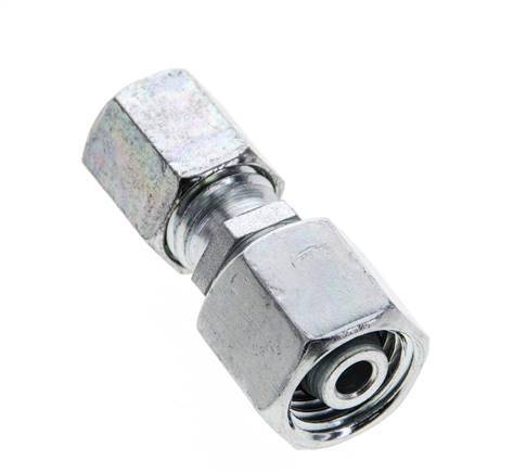6L & 8L Zink plated Steel Straight Cutting Fitting with Swivel 315 bar NBR O-ring Sealing Cone ISO 8434-1 [2 Pieces]