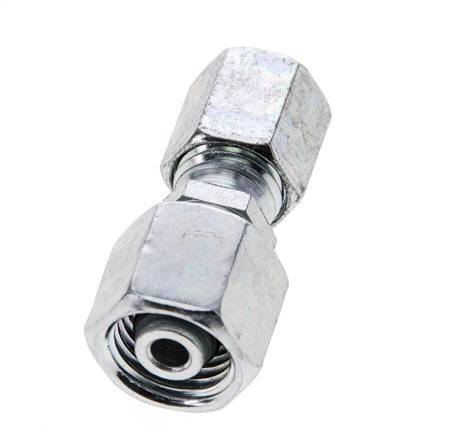 6L & 8L Zink plated Steel Straight Cutting Fitting with Swivel 315 bar NBR O-ring Sealing Cone ISO 8434-1 [2 Pieces]