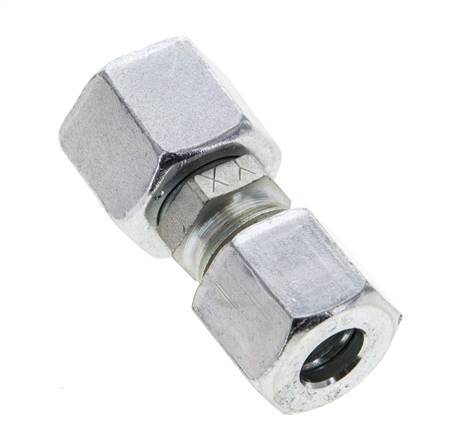 8L & 10L Zink plated Steel Straight Cutting Fitting with Swivel 315 bar NBR O-ring Sealing Cone ISO 8434-1 [2 Pieces]
