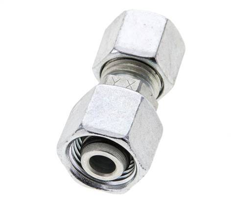 8L & 10L Zink plated Steel Straight Cutting Fitting with Swivel 315 bar NBR O-ring Sealing Cone ISO 8434-1 [2 Pieces]