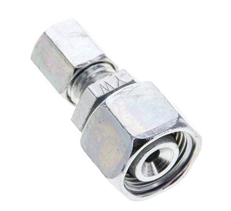 6L & 12L Zink plated Steel Straight Cutting Fitting with Swivel 315 bar NBR O-ring Sealing Cone ISO 8434-1 [2 Pieces]