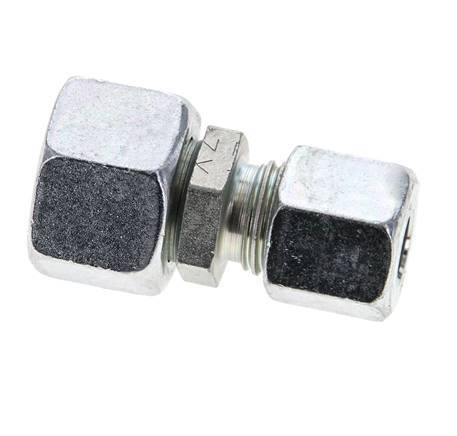 8L & 12L Zink plated Steel Straight Cutting Fitting with Swivel 315 bar NBR O-ring Sealing Cone ISO 8434-1 [2 Pieces]