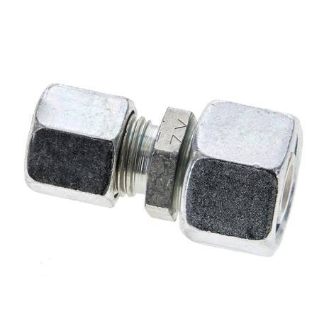 8L & 12L Zink plated Steel Straight Cutting Fitting with Swivel 315 bar NBR O-ring Sealing Cone ISO 8434-1 [2 Pieces]