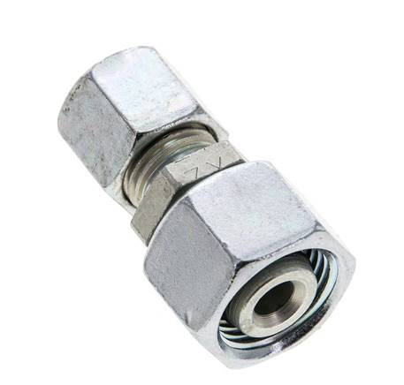 8L & 12L Zink plated Steel Straight Cutting Fitting with Swivel 315 bar NBR O-ring Sealing Cone ISO 8434-1 [2 Pieces]