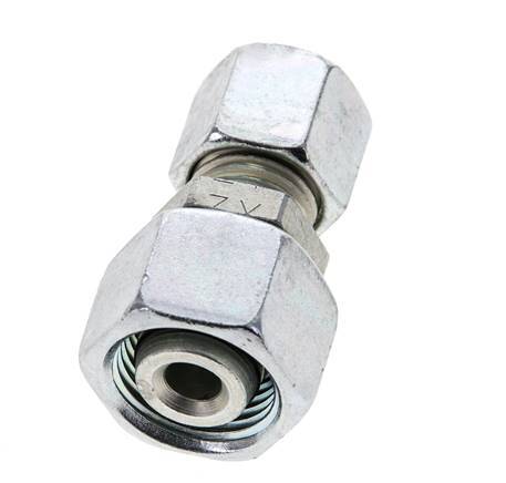 8L & 12L Zink plated Steel Straight Cutting Fitting with Swivel 315 bar NBR O-ring Sealing Cone ISO 8434-1 [2 Pieces]