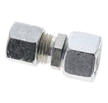 10L & 12L Zink plated Steel Straight Cutting Fitting with Swivel 315 bar NBR O-ring Sealing Cone ISO 8434-1 [2 Pieces]