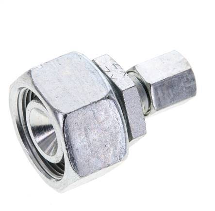 Racor de corte recto de acero galvanizado de 6L y 18L con rótula de 315 bar Cono de sellado con junta tórica de NBR ISO 8434-1