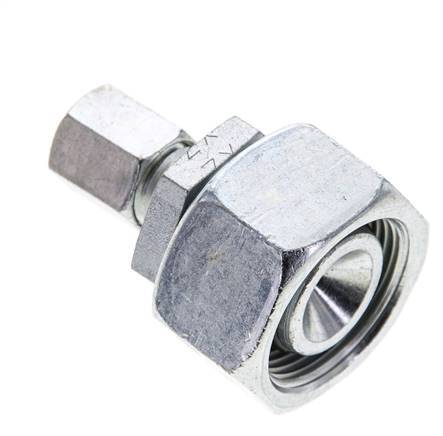 Racor de corte recto de acero galvanizado de 6L y 18L con rótula de 315 bar Cono de sellado con junta tórica de NBR ISO 8434-1