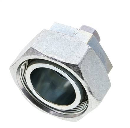 8L & 42L Zink plated Steel Straight Cutting Fitting with Swivel 160 bar NBR O-ring Sealing Cone ISO 8434-1