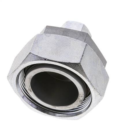 12L & 42L Zink plated Steel Straight Cutting Fitting with Swivel 160 bar NBR O-ring Sealing Cone ISO 8434-1