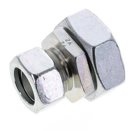 28L & 42L Zink plated Steel Straight Cutting Fitting with Swivel 160 bar NBR O-ring Sealing Cone ISO 8434-1