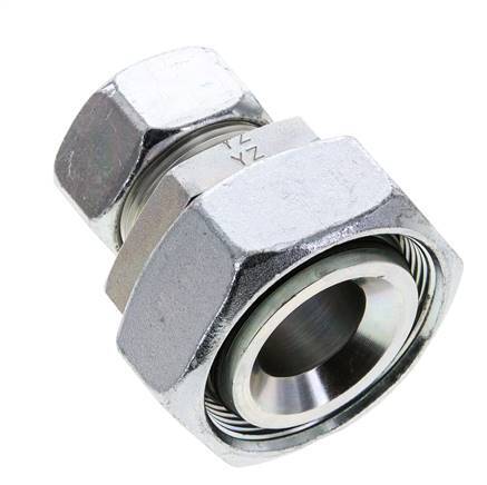 28L & 42L Zink plated Steel Straight Cutting Fitting with Swivel 160 bar NBR O-ring Sealing Cone ISO 8434-1