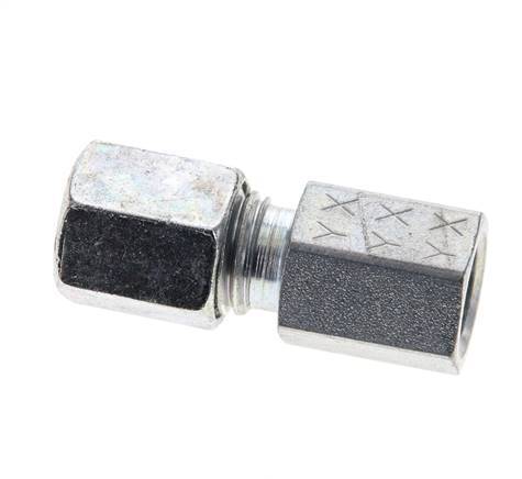 6L & M10x1 Zink plated Steel Straight Cutting Fitting with Female Threads 315 bar ISO 8434-1