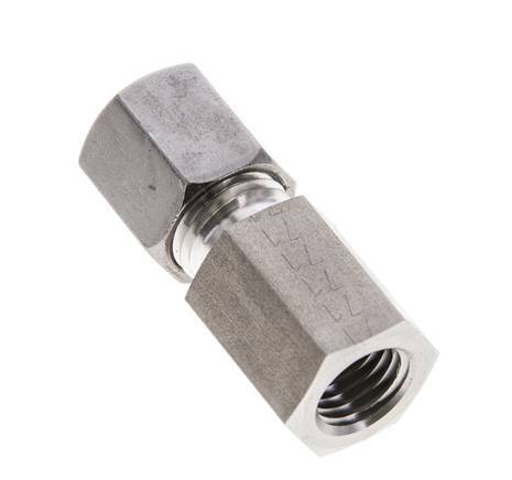 6S & M12x1.5 Stainless Steel Straight Cutting Fitting with Female Threads 630 bar ISO 8434-1