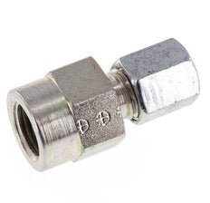 6L & G1/4'' Zink plated Steel Straight Cutting Fitting with Female Threads for Pressure Gauges 315 bar ISO 8434-1 [2 Pieces]