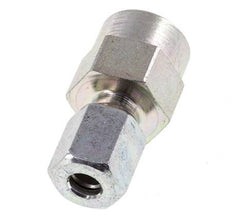 6L & G1/4'' Zink plated Steel Straight Cutting Fitting with Female Threads for Pressure Gauges 315 bar ISO 8434-1 [2 Pieces]