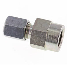 6L & G1/4'' Zink plated Steel Straight Cutting Fitting with Female Threads for Pressure Gauges 315 bar ISO 8434-1 [2 Pieces]