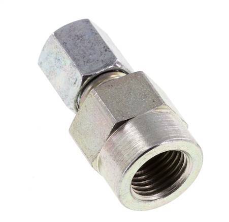 6L & G1/4'' Zink plated Steel Straight Cutting Fitting with Female Threads for Pressure Gauges 315 bar ISO 8434-1 [2 Pieces]