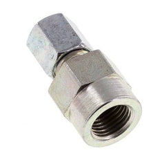 6L & G1/4'' Zink plated Steel Straight Cutting Fitting with Female Threads for Pressure Gauges 315 bar ISO 8434-1 [2 Pieces]