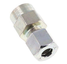 8L & G1/4'' Zink plated Steel Straight Cutting Fitting with Female Threads for Pressure Gauges 315 bar ISO 8434-1 [2 Pieces]