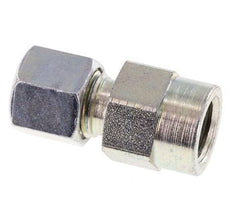 8L & G1/4'' Zink plated Steel Straight Cutting Fitting with Female Threads for Pressure Gauges 315 bar ISO 8434-1 [2 Pieces]