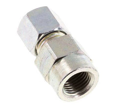 8L & G1/4'' Zink plated Steel Straight Cutting Fitting with Female Threads for Pressure Gauges 315 bar ISO 8434-1 [2 Pieces]