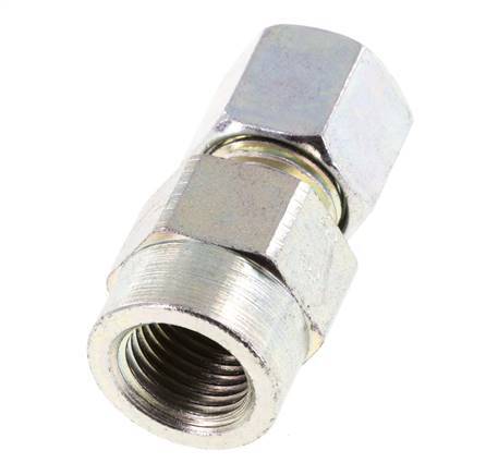8L & G1/4'' Zink plated Steel Straight Cutting Fitting with Female Threads for Pressure Gauges 315 bar ISO 8434-1 [2 Pieces]