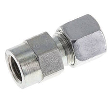 10L & G1/4'' Zink plated Steel Straight Cutting Fitting with Female Threads for Pressure Gauges 315 bar ISO 8434-1 [2 Pieces]