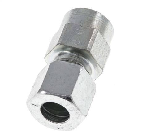 10L & G1/4'' Zink plated Steel Straight Cutting Fitting with Female Threads for Pressure Gauges 315 bar ISO 8434-1 [2 Pieces]