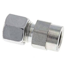 10L & G1/4'' Zink plated Steel Straight Cutting Fitting with Female Threads for Pressure Gauges 315 bar ISO 8434-1 [2 Pieces]