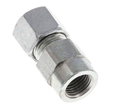 10L & G1/4'' Zink plated Steel Straight Cutting Fitting with Female Threads for Pressure Gauges 315 bar ISO 8434-1 [2 Pieces]