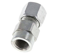10L & G1/4'' Zink plated Steel Straight Cutting Fitting with Female Threads for Pressure Gauges 315 bar ISO 8434-1 [2 Pieces]