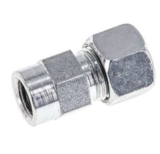 12L & G1/4'' Zink plated Steel Straight Cutting Fitting with Female Threads for Pressure Gauges 315 bar ISO 8434-1 [2 Pieces]