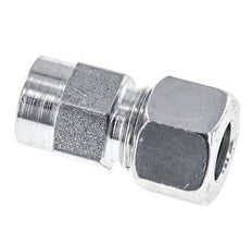12L & G1/4'' Zink plated Steel Straight Cutting Fitting with Female Threads for Pressure Gauges 315 bar ISO 8434-1 [2 Pieces]