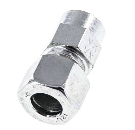 12L & G1/4'' Zink plated Steel Straight Cutting Fitting with Female Threads for Pressure Gauges 315 bar ISO 8434-1 [2 Pieces]