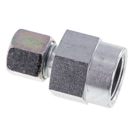8S & G1/2'' Racor recto de acero zincado con rosca hembra para manómetros 630 bar ISO 8434-1